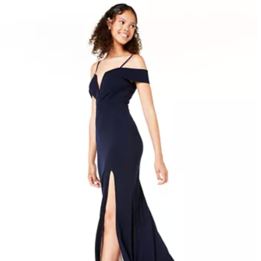 City Studios
Juniors' Off-The-Shoulder Gown